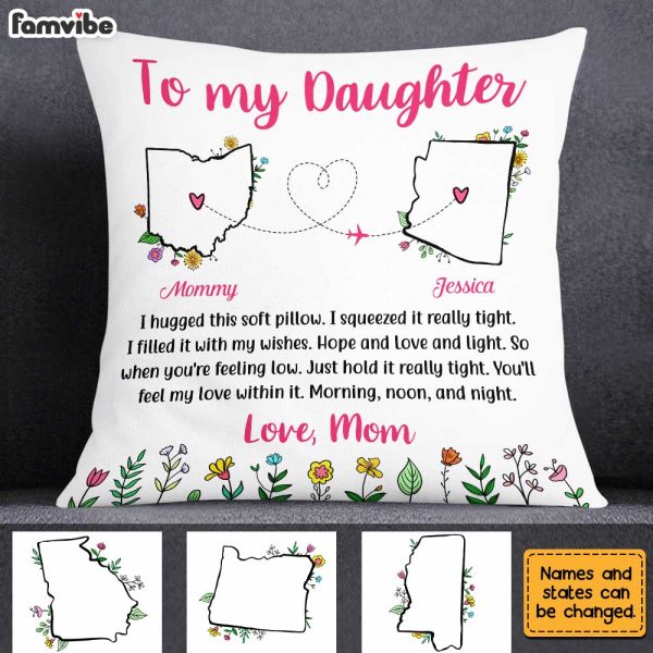 Personalized Long Distance Daughter Hug This Pillow AG116 30O31 For Discount - Image 3