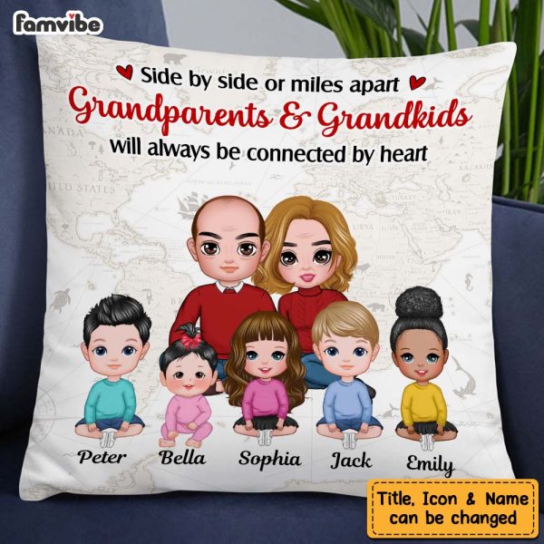 Personalized Grandparents & Grandkids Always Be Collected By Heart Pillow 22521 Cheap - Image 4