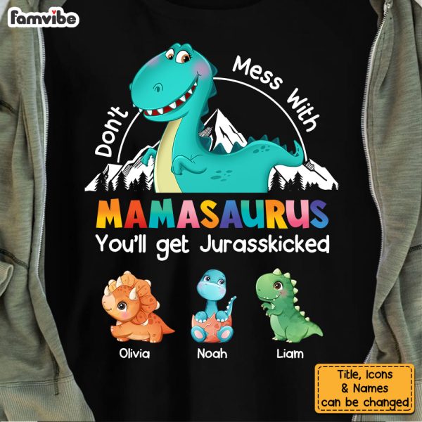 Personalized Gift Mamasaurus Shirt - Hoodie - Sweatshirt 23730 For Cheap - Image 3