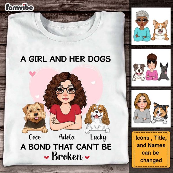 Personalized A Girl And Her Dog A Bond Can t Be Broken Shirt - Hoodie - Sweatshirt 23844 For Discount - Image 5