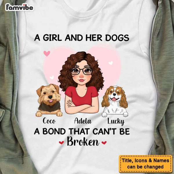 Personalized A Girl And Her Dog A Bond Can t Be Broken Shirt - Hoodie - Sweatshirt 23844 For Discount - Image 4