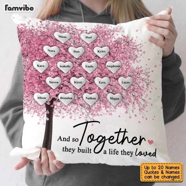 Personalized Family Tree Pink Pillow JN184 58O53 Online now - Image 5