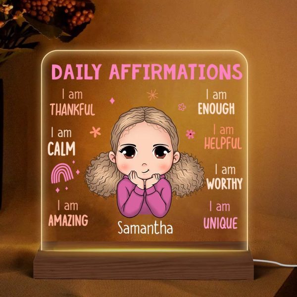 Personalized Daily Affirmation Gift For Granddaughter Plaque LED Lamp Night Light 23470 on Sale