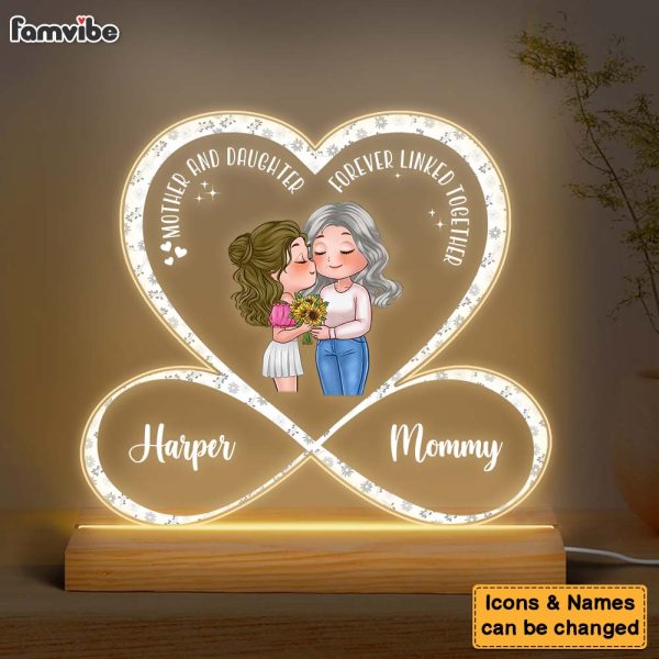 Personalized Gift Mother And Daughter Infinity Heart Plaque LED Lamp Night Light 23890 Supply - Image 2