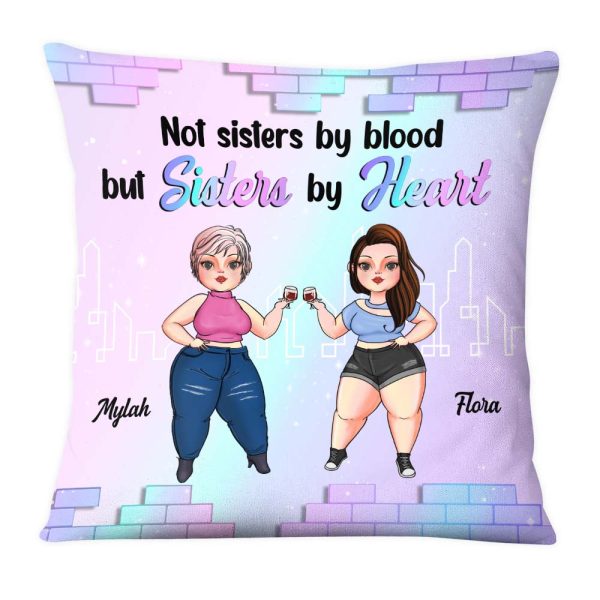 Personalized Friends Not Sisters By Blood But Sisters By Heart Pillow 22663 For Cheap