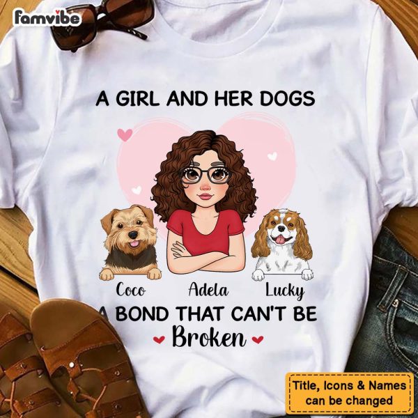 Personalized A Girl And Her Dog A Bond Can t Be Broken Shirt - Hoodie - Sweatshirt 23844 For Discount - Image 2