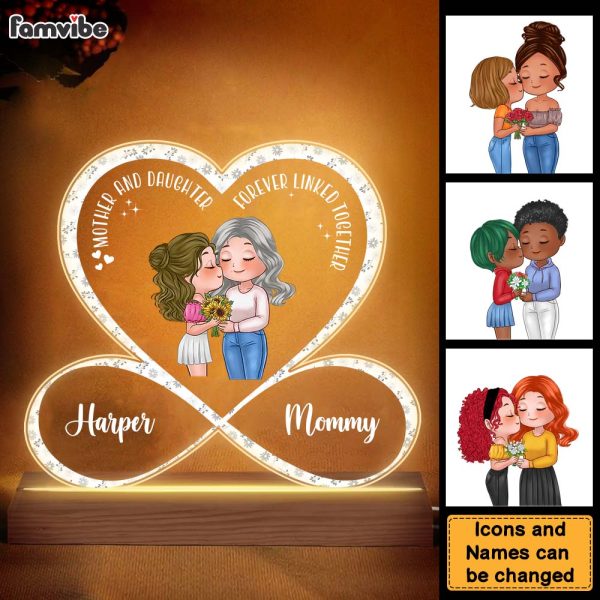 Personalized Gift Mother And Daughter Infinity Heart Plaque LED Lamp Night Light 23890 Supply - Image 3