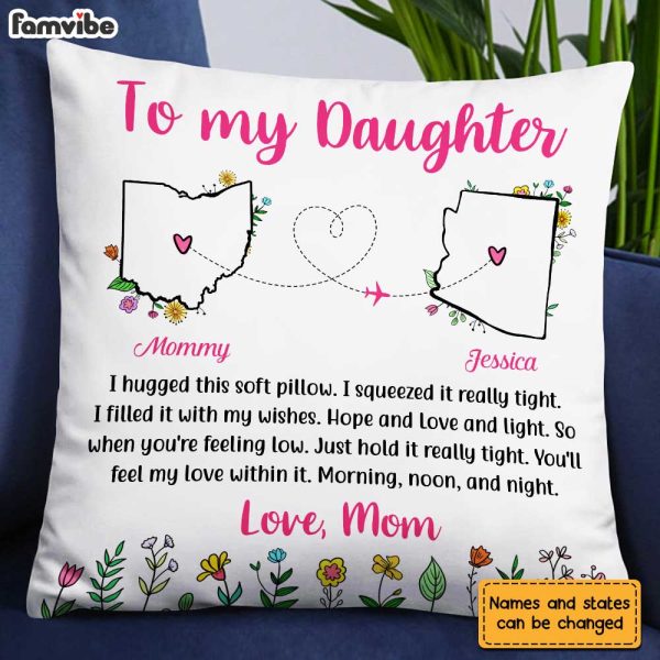 Personalized Long Distance Daughter Hug This Pillow AG116 30O31 For Discount - Image 5