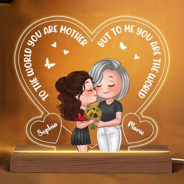 Personalized Gift For Mom You Are The World Plaque LED Lamp Night Light 23910 Discount
