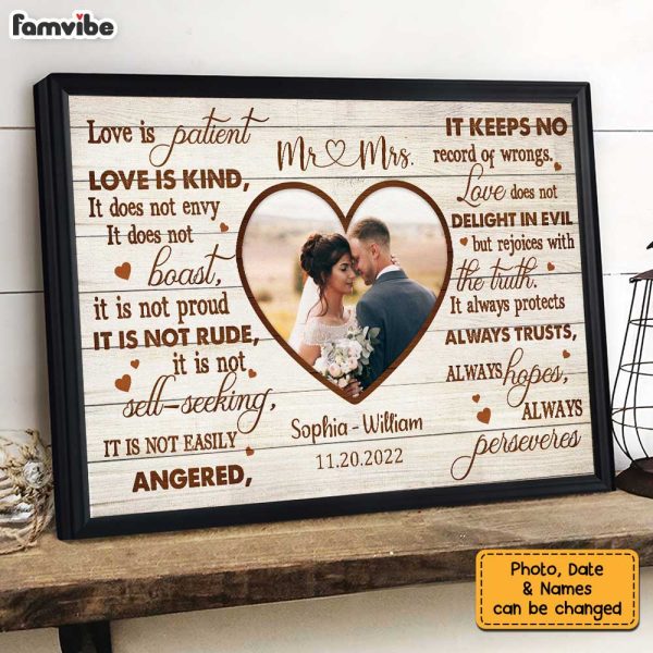 Personalized Wedding Photo Mr & Mrs Poster JL226 32O34 Online - Image 3