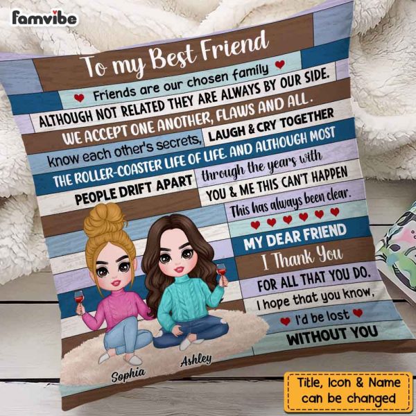 Personalized Friends Are Our Chosen Family Thank You Friendship Pillow DB33 58O47 For Sale - Image 4