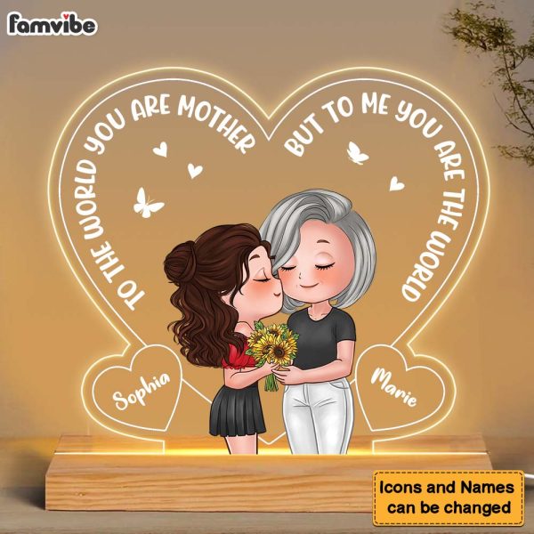 Personalized Gift For Mom You Are The World Plaque LED Lamp Night Light 23910 Discount - Image 4