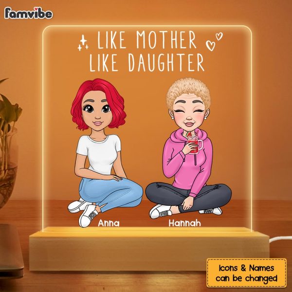 Personalized Gift Like Mother Like Daughter Plaque LED Lamp Night Light 23509 on Sale - Image 3