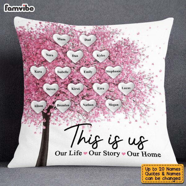 Personalized Family Tree Pink Pillow JN184 58O53 Online now - Image 3