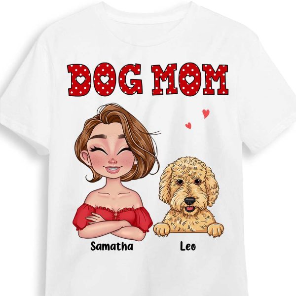 Personalized Dog Mom Polka Dot Shirt - Hoodie - Sweatshirt 23661 Online