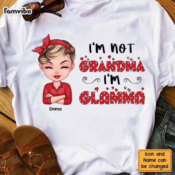 Personalized Gift I m Not Grandma I m Glamma Polka Dot Shirt - Hoodie - Sweatshirt 23894 Hot on Sale - Image 2