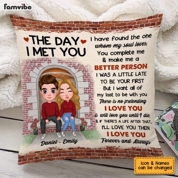 Personalized The Day I Met You Couple Pillow 22557 Sale - Image 5