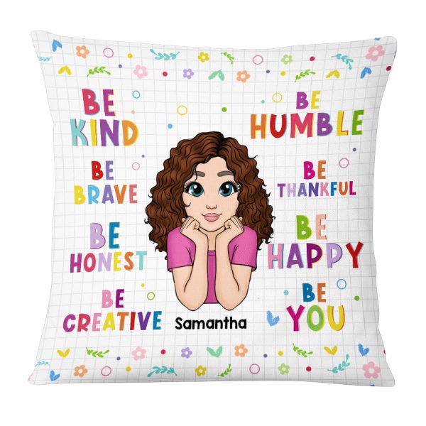 Personalized Granddaughter Be Kind Be Brave be Honest Colorful Inspirational Pillow 22587 Cheap