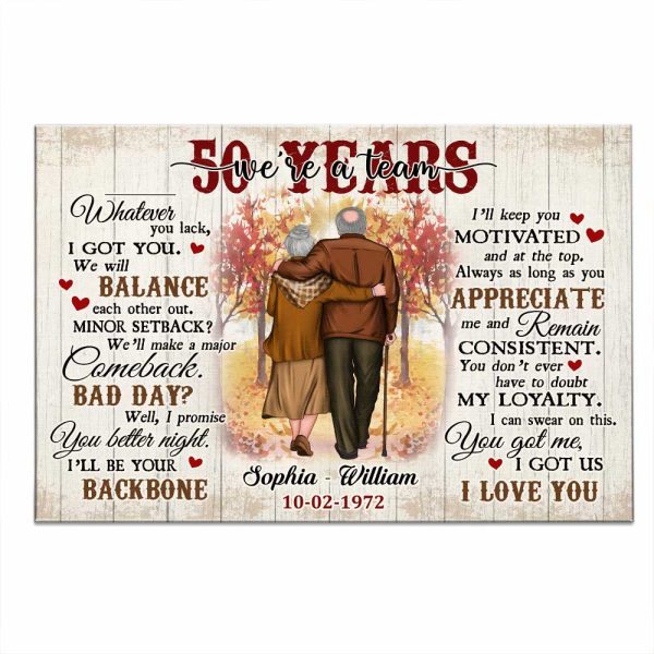 Personalized Anniversary We re A Team Poster JL12 32O47 Fashion
