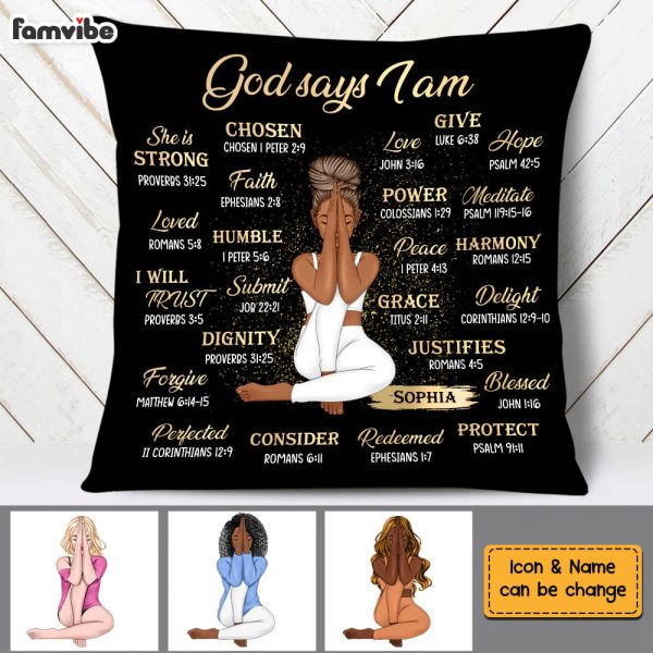 Personalized Daughter God Says I Am Bible Verses Pillow DB292 30O58 on Sale - Image 3