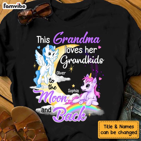 Personalized This Grandma Loves Her Grandkids To The Moon And Back Shirt - Hoodie - Sweatshirt 22702 Cheap - Image 2