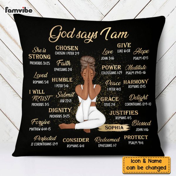 Personalized Daughter God Says I Am Bible Verses Pillow DB292 30O58 on Sale - Image 2