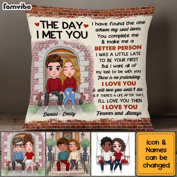 Personalized The Day I Met You Couple Pillow 22557 Sale - Image 3
