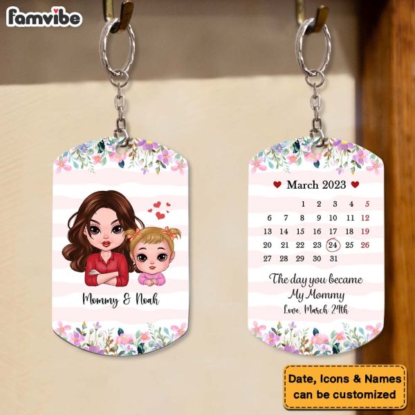 Personalized Day You Became My Mom Aluminum Keychain 23674 For Cheap - Image 2