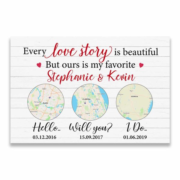 Personalized Couple Our Story Poster JN183 23O34 For Discount