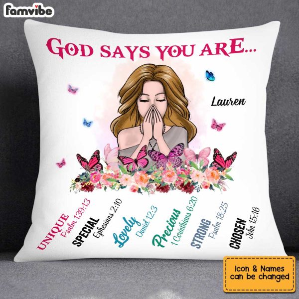 Personalized God Says You Are Butterfly Pillow AG243 58O34 Online Sale - Image 3