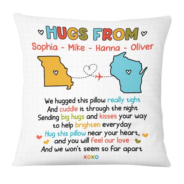Personalized Long Distance Hugs From Pillow OB201 23O53 Fashion