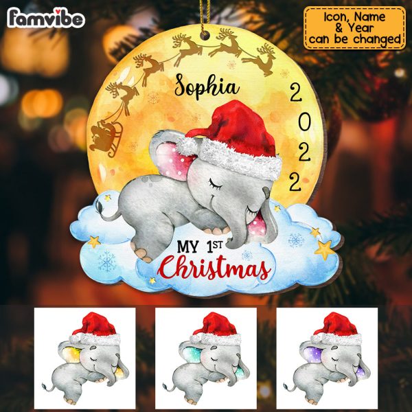 Personalized Elephant Baby s First Christmas Ornament OB41 32O53 Fashion - Image 5