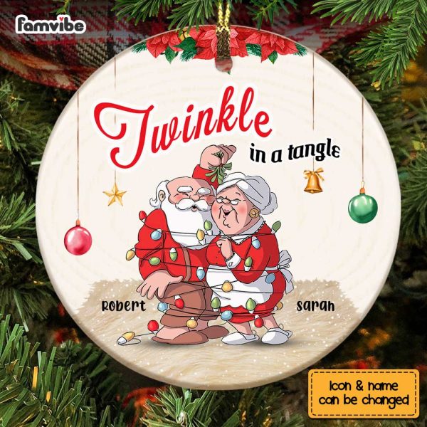 Personalized Old couple Twinkle In A Tangle Circle Ornament OB84 36O67 Hot on Sale - Image 4