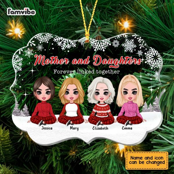 Personalized Mother And Daughter Forever Linked Together Christmas Benelux Ornament SB293 23O67 Fashion - Image 5