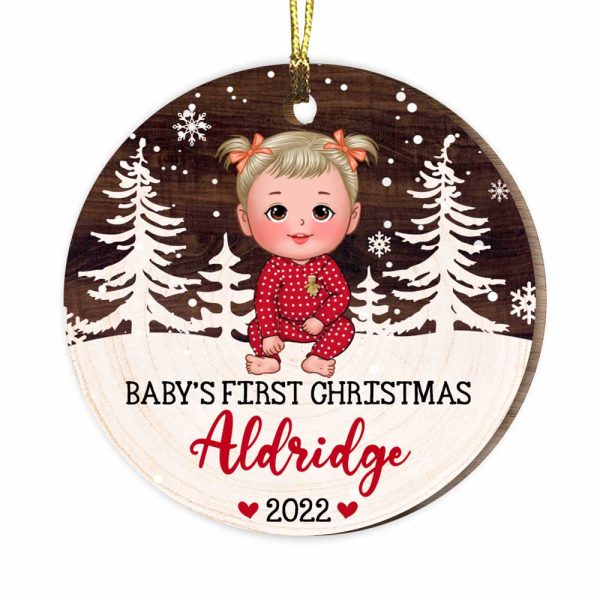 Personalized Baby First Christmas Circle Ornament SB233 23O47 on Sale