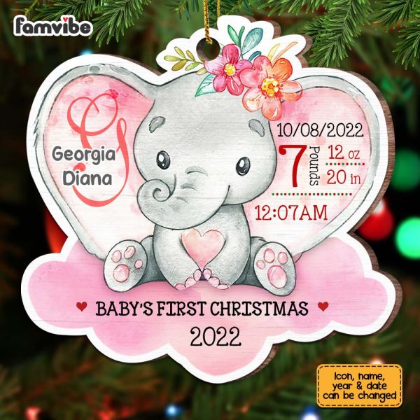 Personalized Baby Elephant First Christmas Ornament SB283 85O67 Online - Image 3