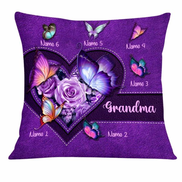 Personalized Grandma  Purple Butterfly Pillow JN131 58O34 For Discount