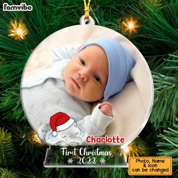 Personalized Elephant Baby Christmas Bauble Ornament OB35 58O34 Hot on Sale - Image 3