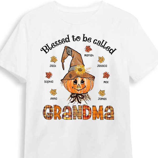 Personalized Blessed To Be Called Grandma Fall T Shirt AG257 30O31 For Cheap