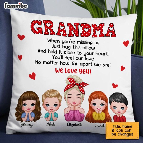 Personalized To Grandma Polka Dot Pillow OB132 23O67 For Sale - Image 5