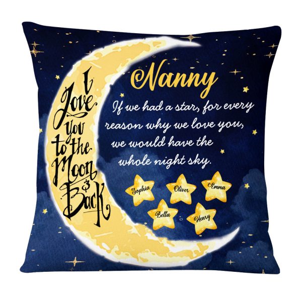 Personalized Love To The Moon And Back Grandma Custom Grandkids Names Pillow OB102 58O53 Online