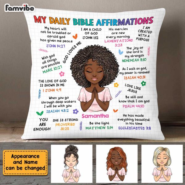 Personalized Gift For Granddaughter Daily Bible Affirmations Pillow DB83 30O47 Fashion - Image 3