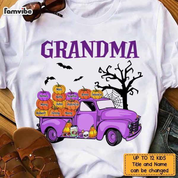 Personalized Halloween Grandma Boo Crew Truck T Shirt AG192 23O47 on Sale - Image 2