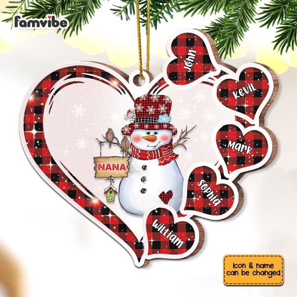 Personalized Grandma Snowman Heart Ornament OB116 30O67 Discount - Image 4