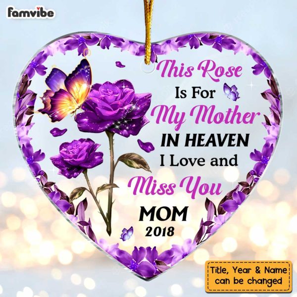 Personalized Memo Buttterfly Rose Heart Ornament NB212 30O47 Online now - Image 2