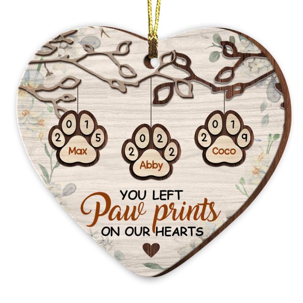 Personalized Dog Memo You Left Pawprints In My Heart Ornament SB92 30O53 For Sale