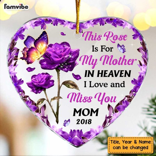 Personalized Memo Buttterfly Rose Heart Ornament NB212 30O47 Online now - Image 3