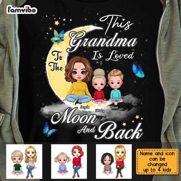 Personalized This Grandma Is Loved To The Moon And Back Shirt - Hoodie - Sweatshirt SB163 58O67 Online Sale - Image 2