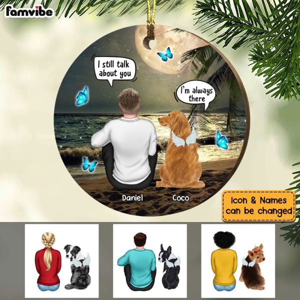 Personalized Memo Dog Loss Bereavement Beach View Circle Ornament SB161 58O53 Online now - Image 5