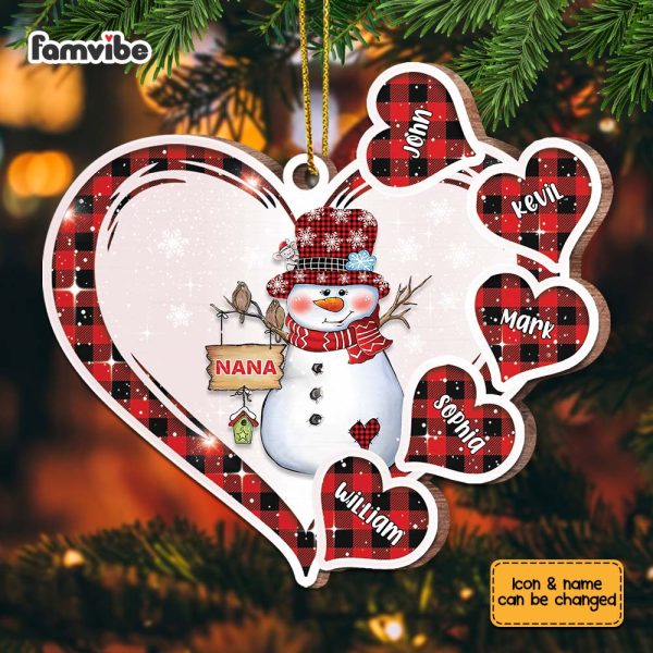 Personalized Grandma Snowman Heart Ornament OB116 30O67 Discount - Image 5